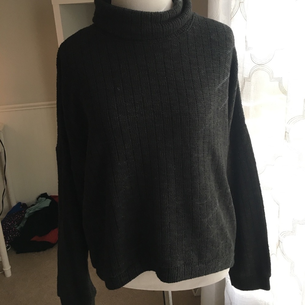 Army green turtle neck sweater
